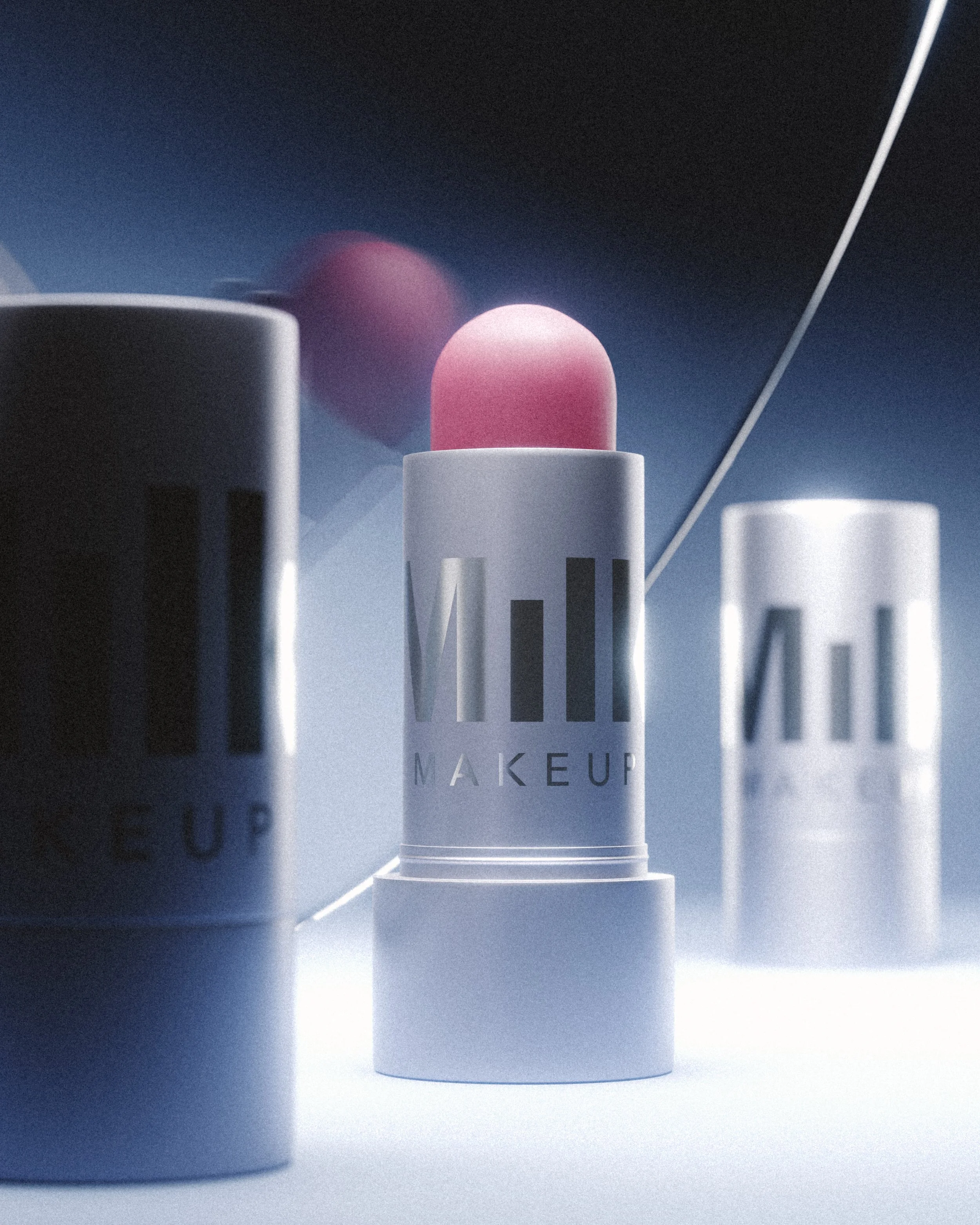 Milk Makeup's next-generation multi-use sticks, reimagined in CGI by NYC beauty & skincare photographer Carlos Montelara. carlosmontelara.com