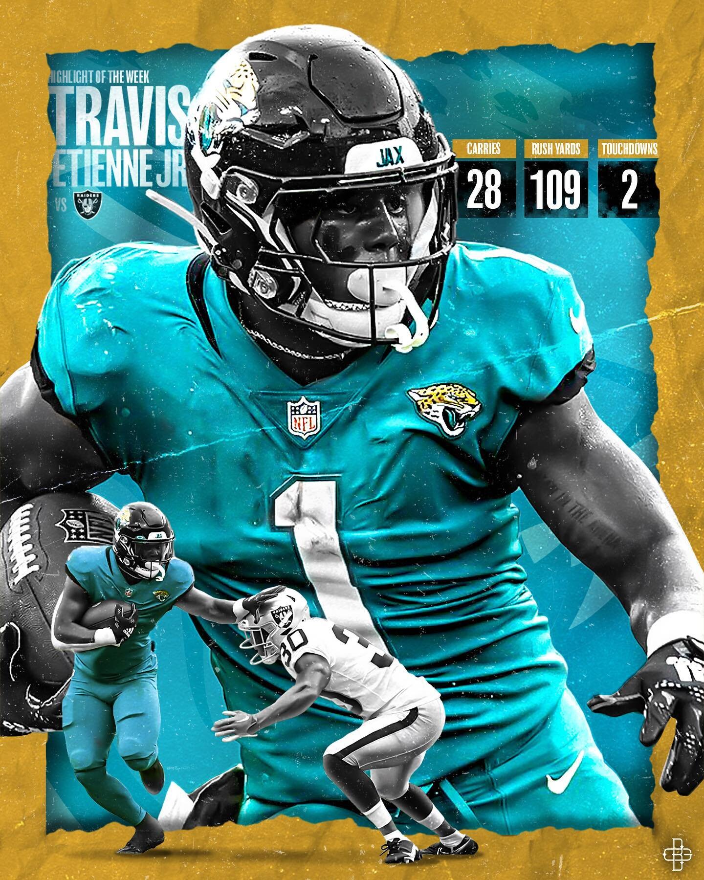 @t.etiennejr DOMINATED this week helping the @jaguars rally from a 17-point deficit!🔥💪 #MAKEITMATTER