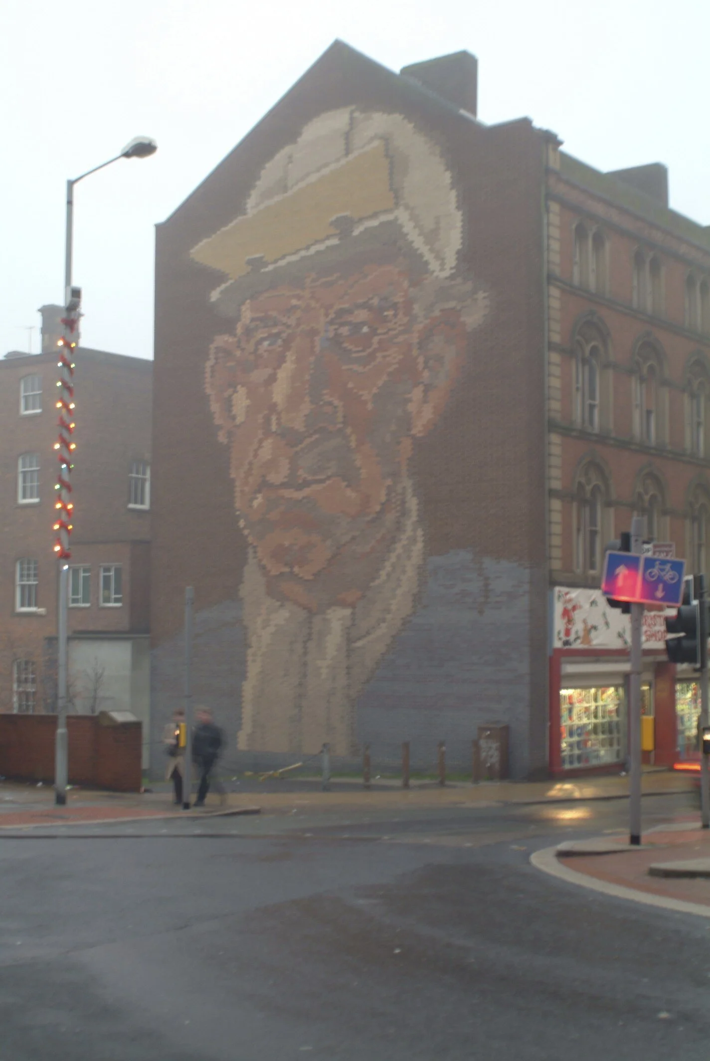 Last but not least is The Steelworker in Sheffield, England. Built of multi colored bricks!
