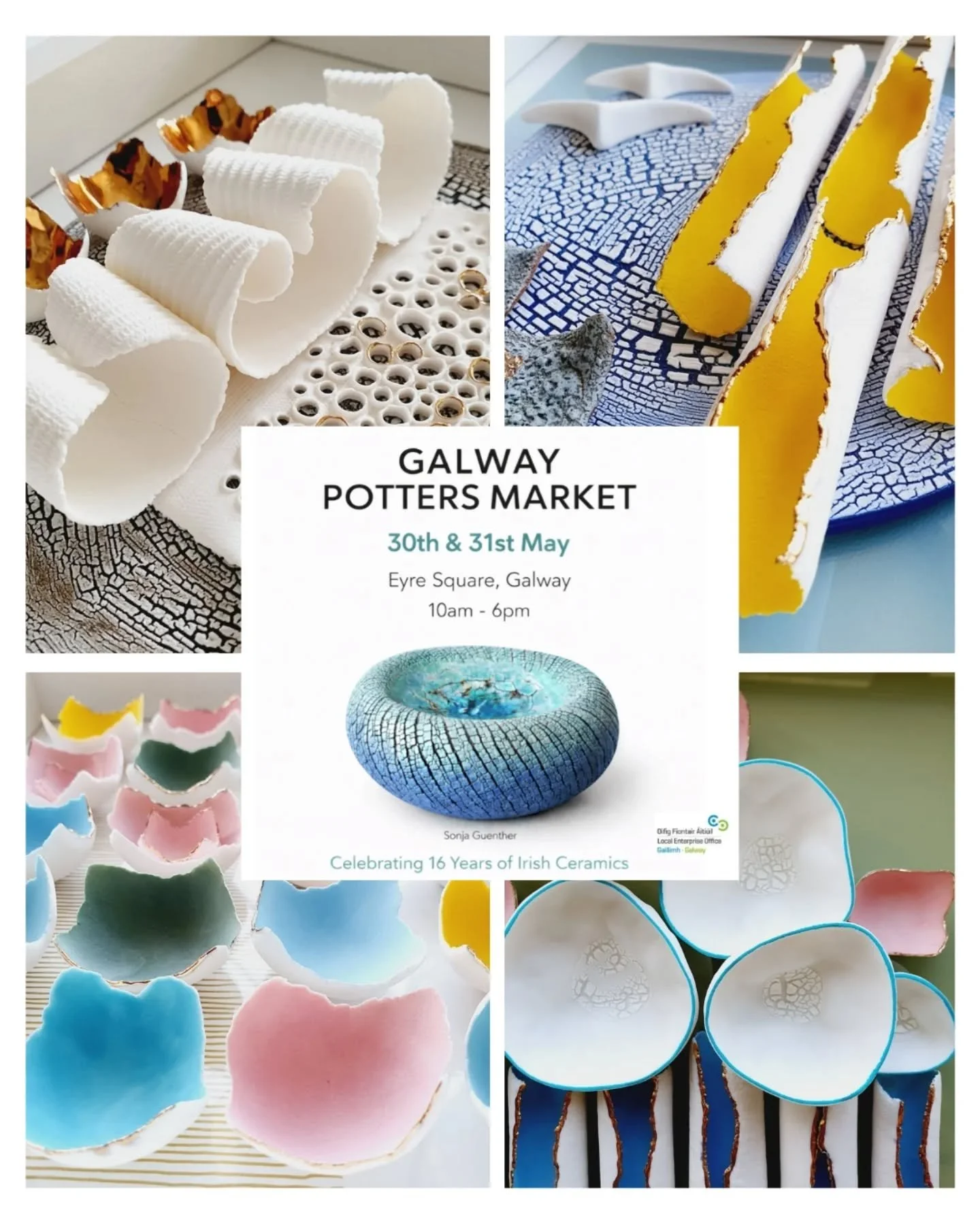 Next weekend, we&rsquo;re delighted to invite you to our annual Galway Potters Market in the heart of Galway &mdash; a weekend celebrating 16 years of Irish ceramics.

Ceramicists from all over Ireland will gather to showcase their work, from functio