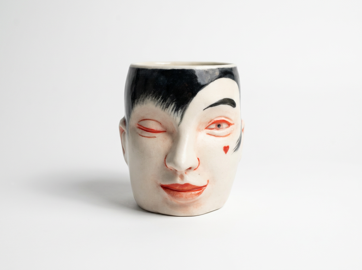 Patti Warashina - Leggy Girl with Bangs Cup
