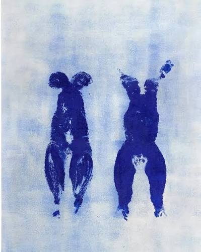 A finished Anthropometrie painting by Yves Klein.
