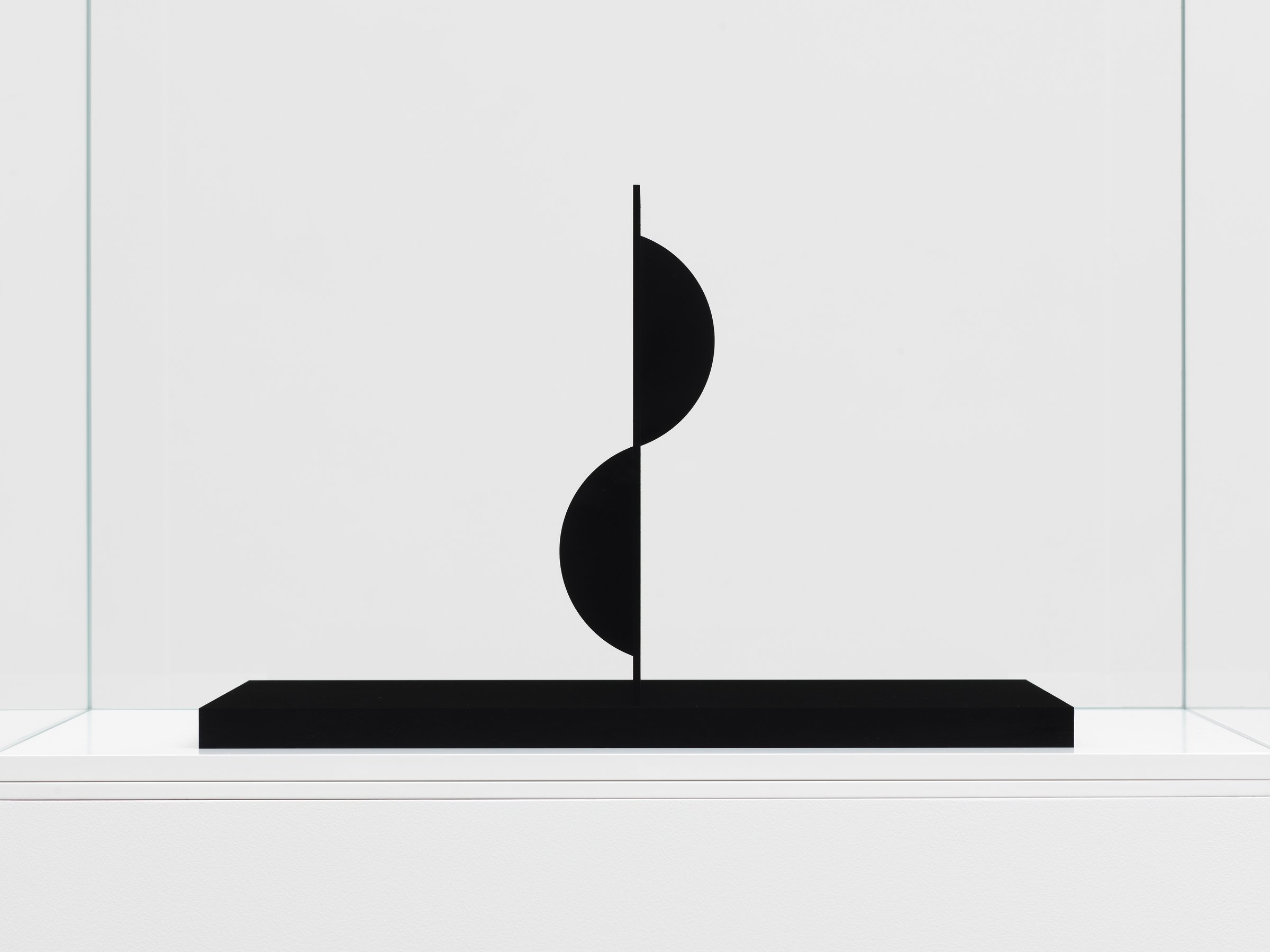 A three-dimensional form coated in Vantablack. As reflected light disappears, so do many of the clues that tell us where the surface curves, projects, or recedes.
