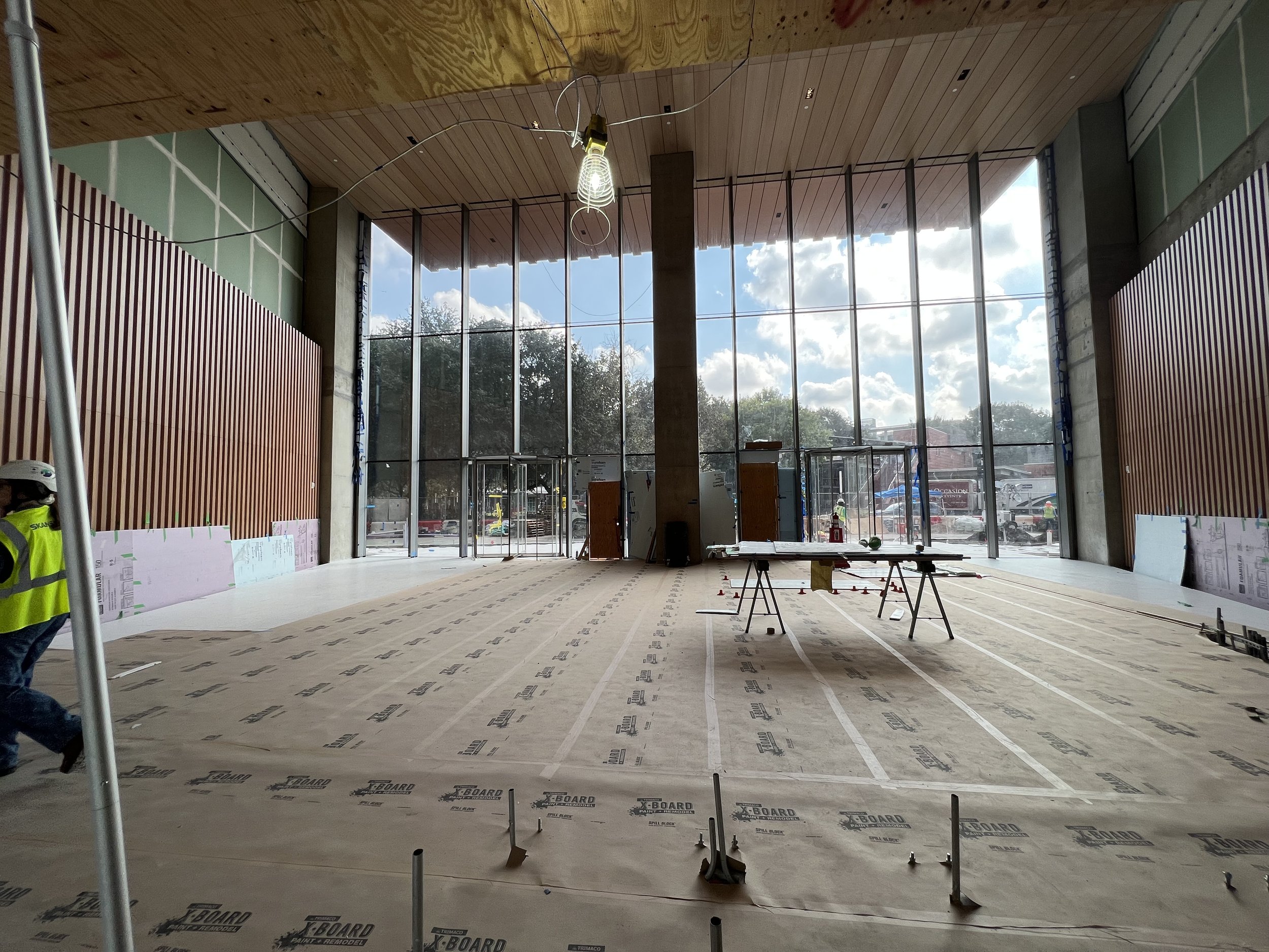 This is the view from where my painting will hang to the outside of the building being built by Skanska.