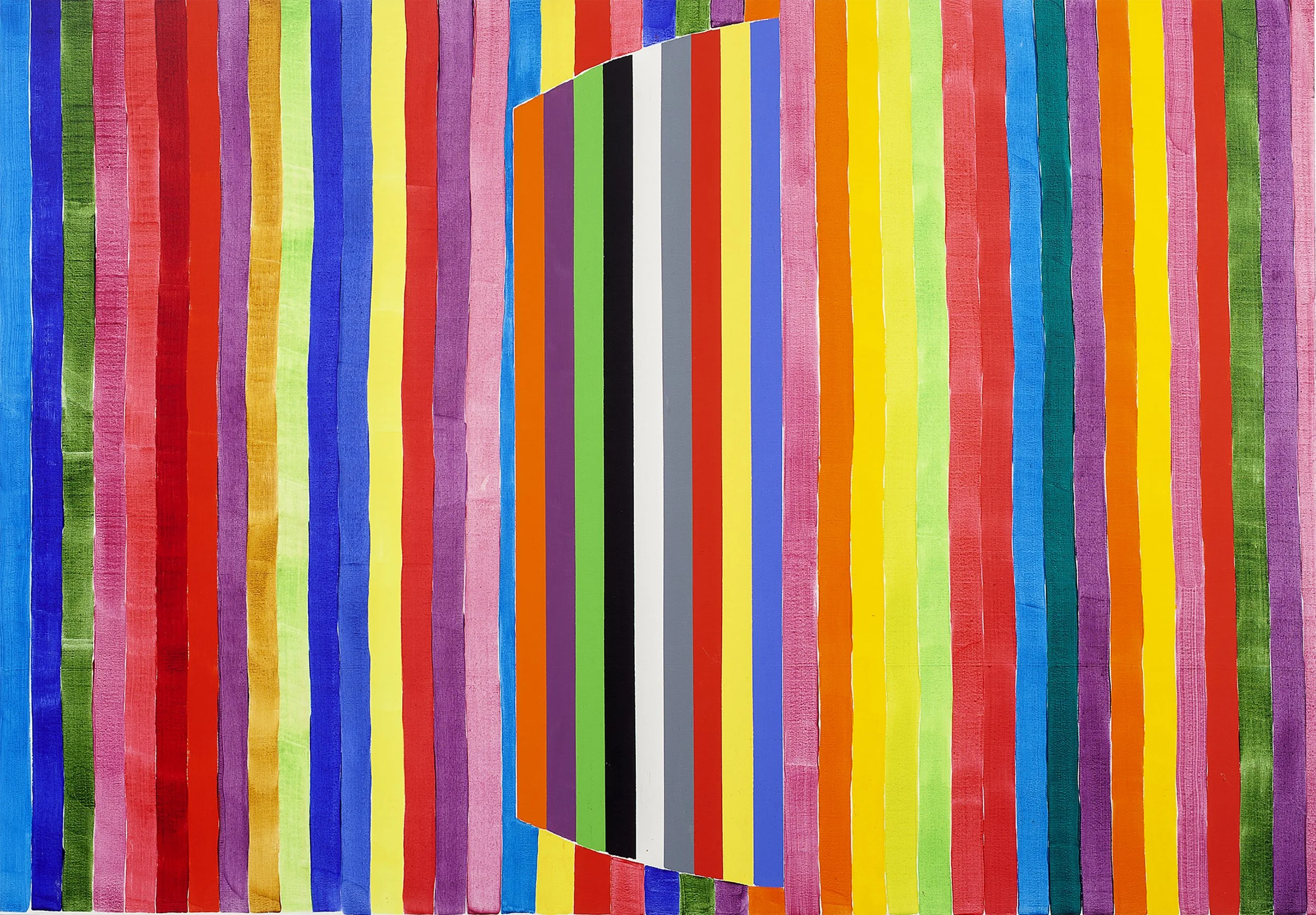 "Striped Painting,#1" 47.5 inches x 67.25, oil on canvas, © 1982 Leslie Parke