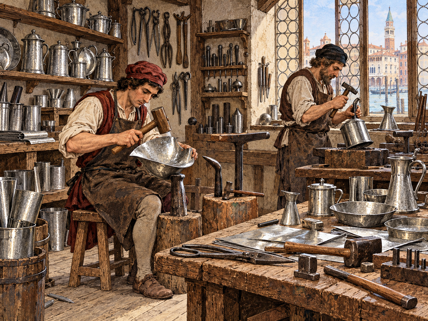 HOW DOES THE TINSMITH'S SON GET A JOB WITH THE MOST FAMOUS ARTIST IN ITALY?