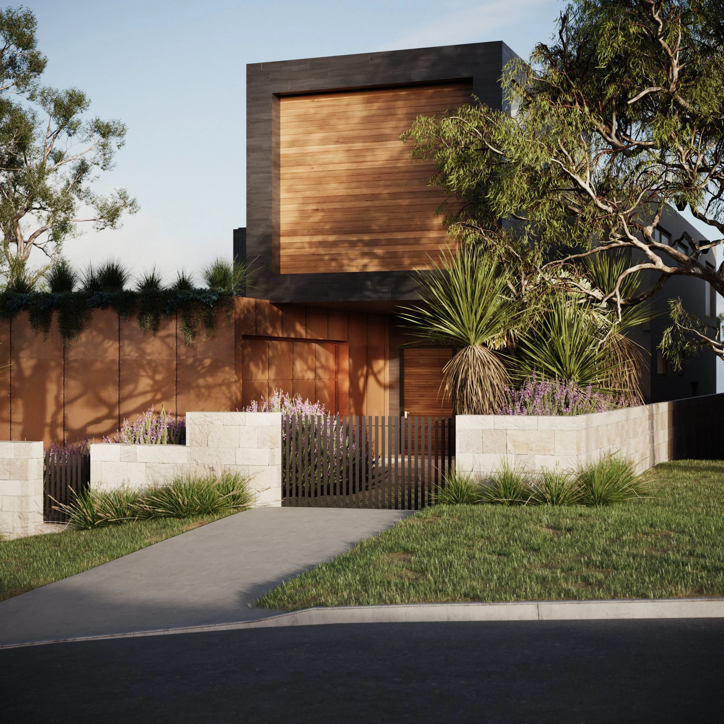 A modern Passive House Home with cantilevers on coastal site