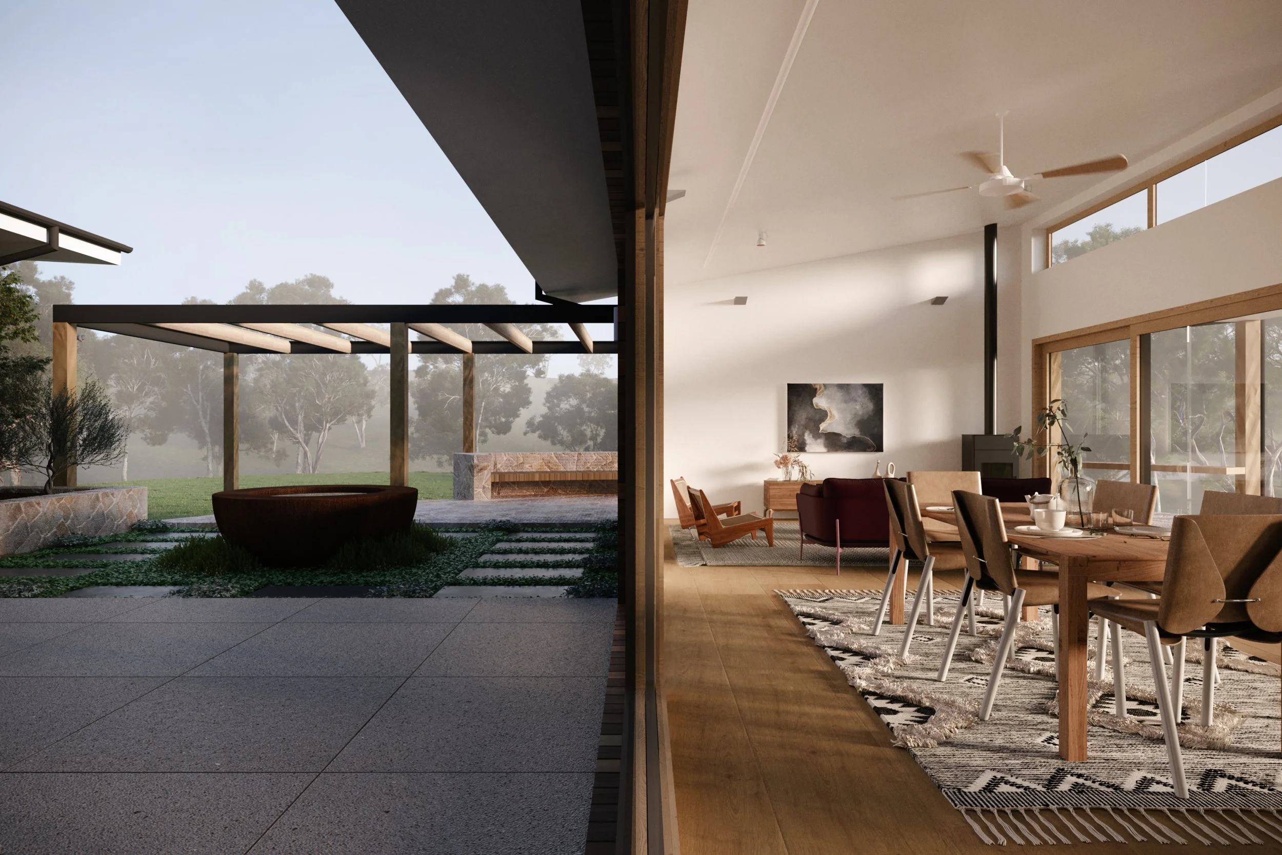 Kangaroo Valley courtyard Passive House Passive Solar Design