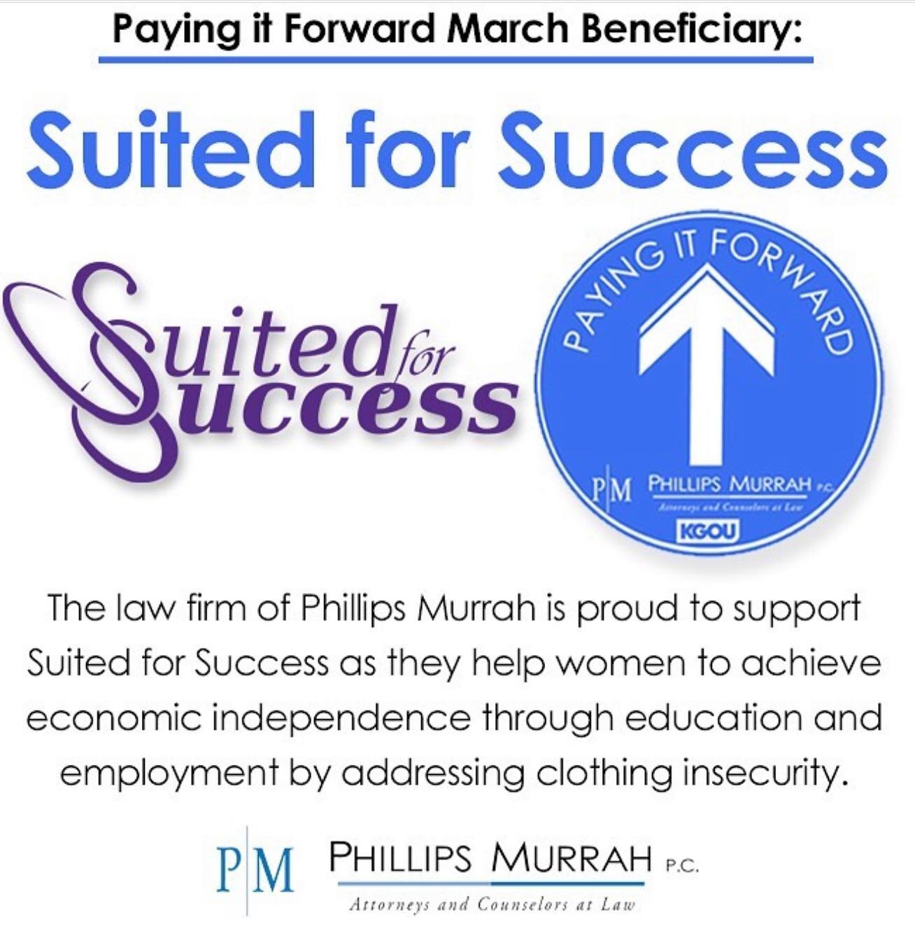 So excited to partner with @phillipsmurrah in supporting the Suited mission! Thank you for your support!!