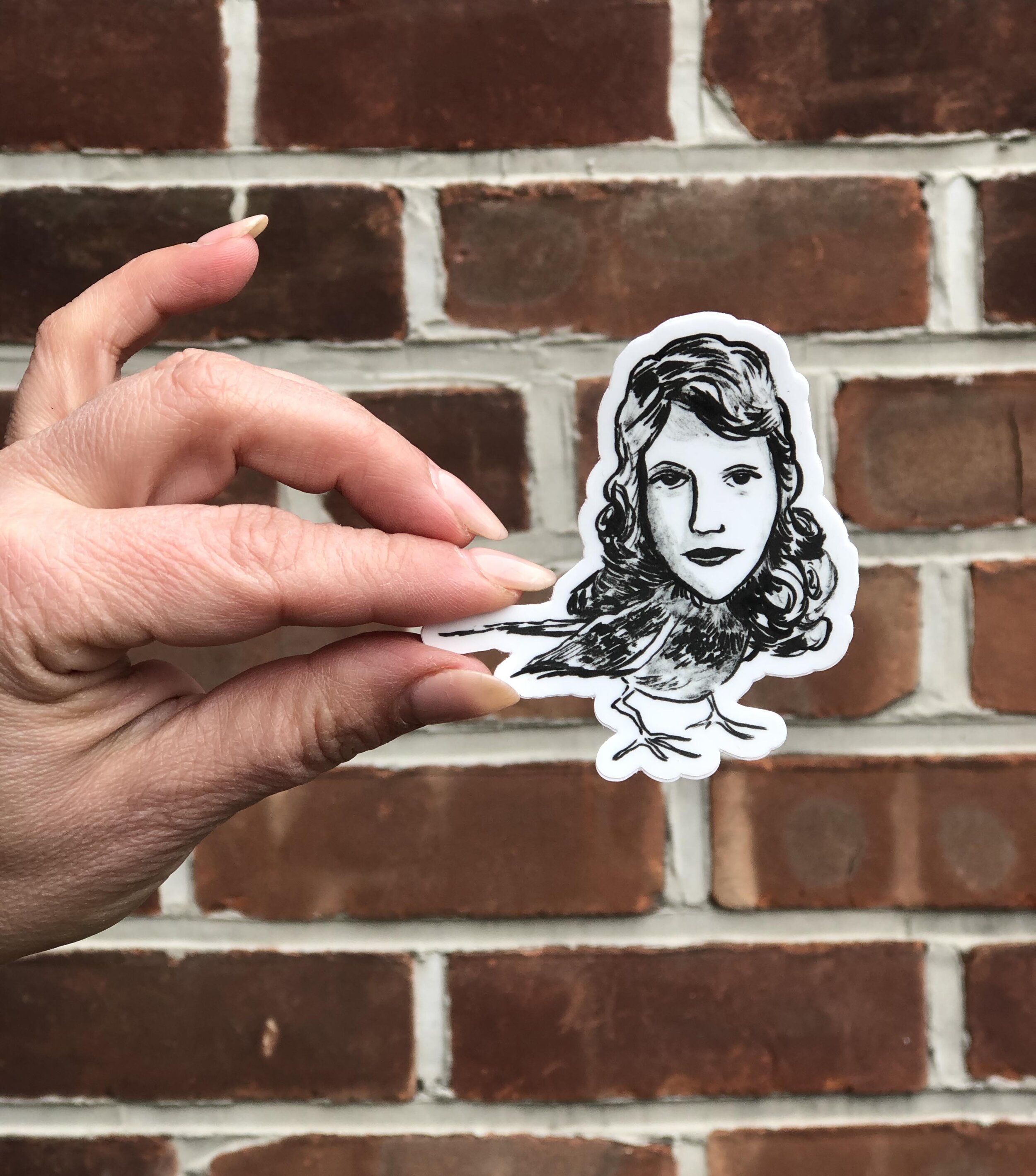 Mini Sylvia Plath Lady Bird Sticker