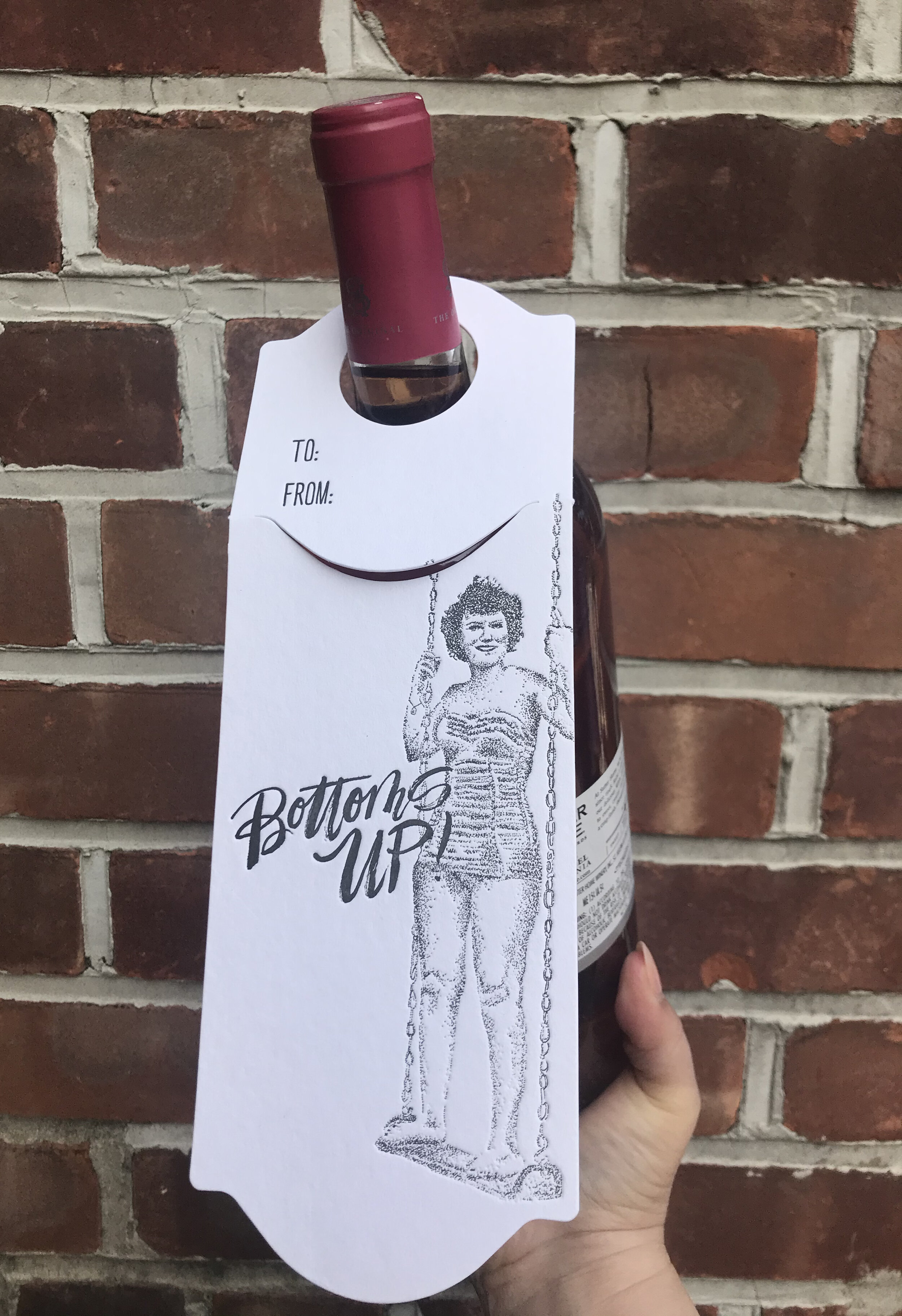 Wine Tag - Bottoms Up!