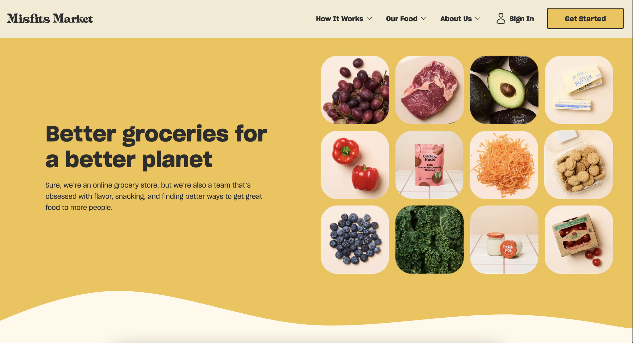 Misfits Market "About Us" page