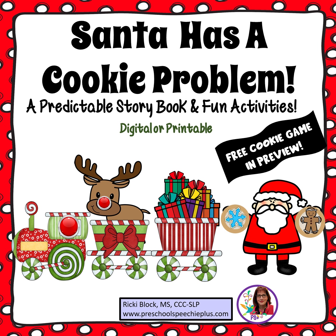 Santa Has A Cookie Problem Digital or Printable Predictable Story - There is a FREEBIE in the PREVIEW!
