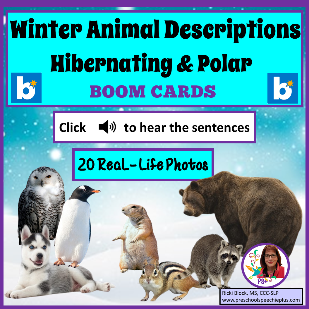 winter animals boom cards