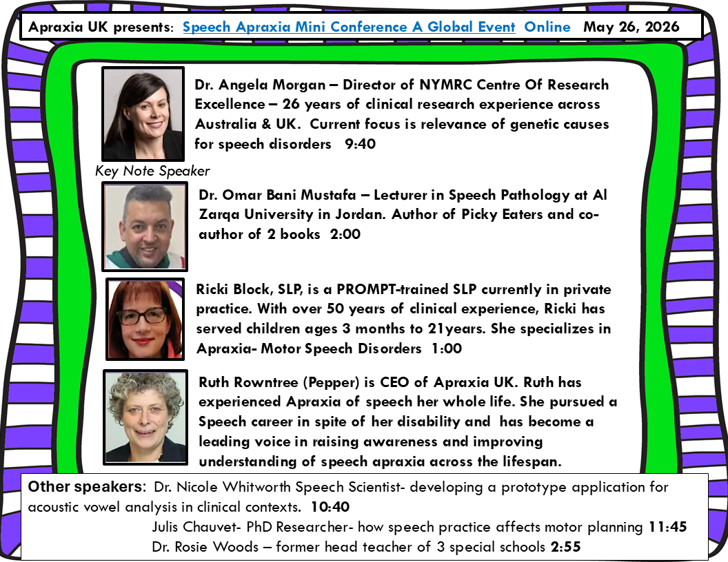 YOU ARE INVITED TO THE UK ONLINE APRAXIA CONFERENCE MAY 26!