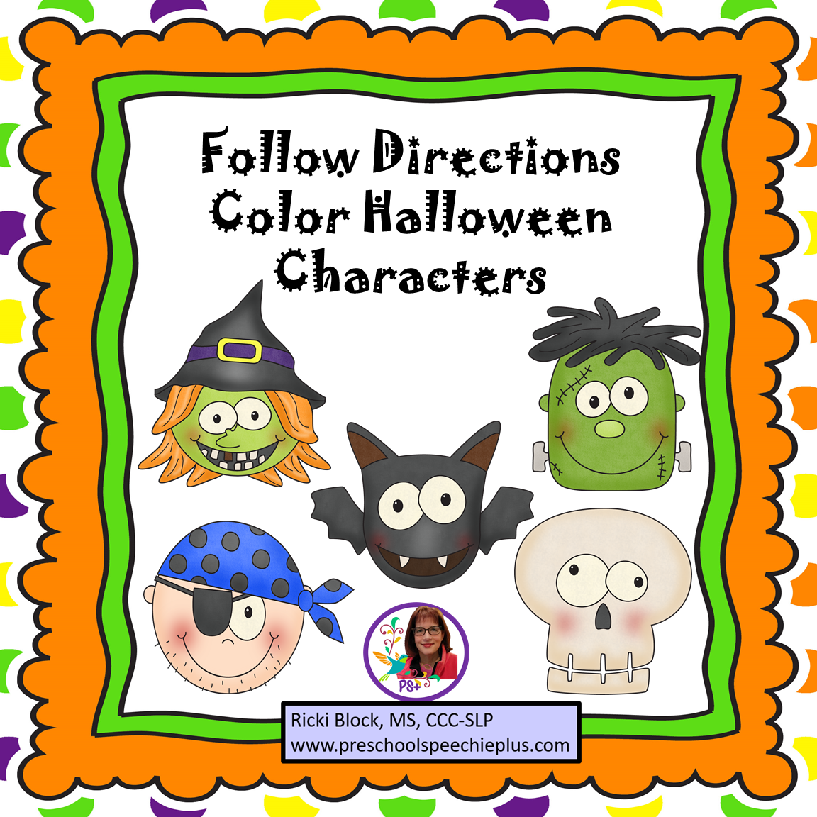 Follow Directions Color Halloween Characters