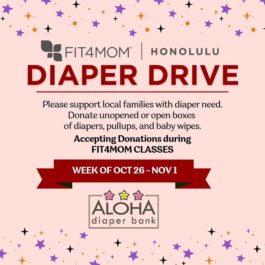 REPOST @fit4momhonolulu fit4momhonolulu Diaper Drive going on NOW!
Bring your new or opened packages of diapers, pullups, or wipes to class. Or DM us to arrange a doorstep pick up by the FIT4MOM Honolulu Team.
Help your fellow neighbors of Oahu thi