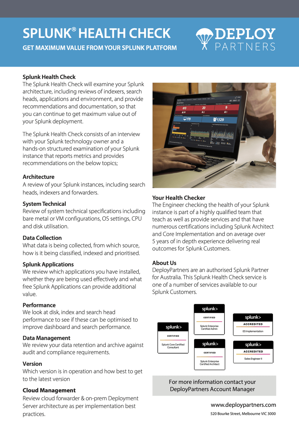 Get MAX Value from Splunk with a free health check — DeployPartners