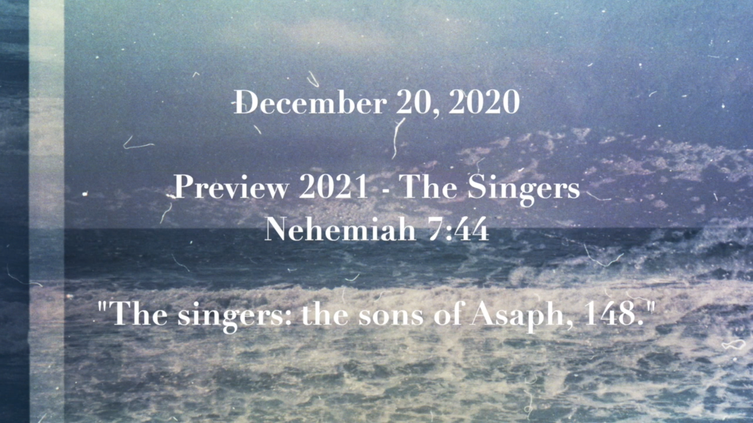 Pulpit Summary 12.20.2020