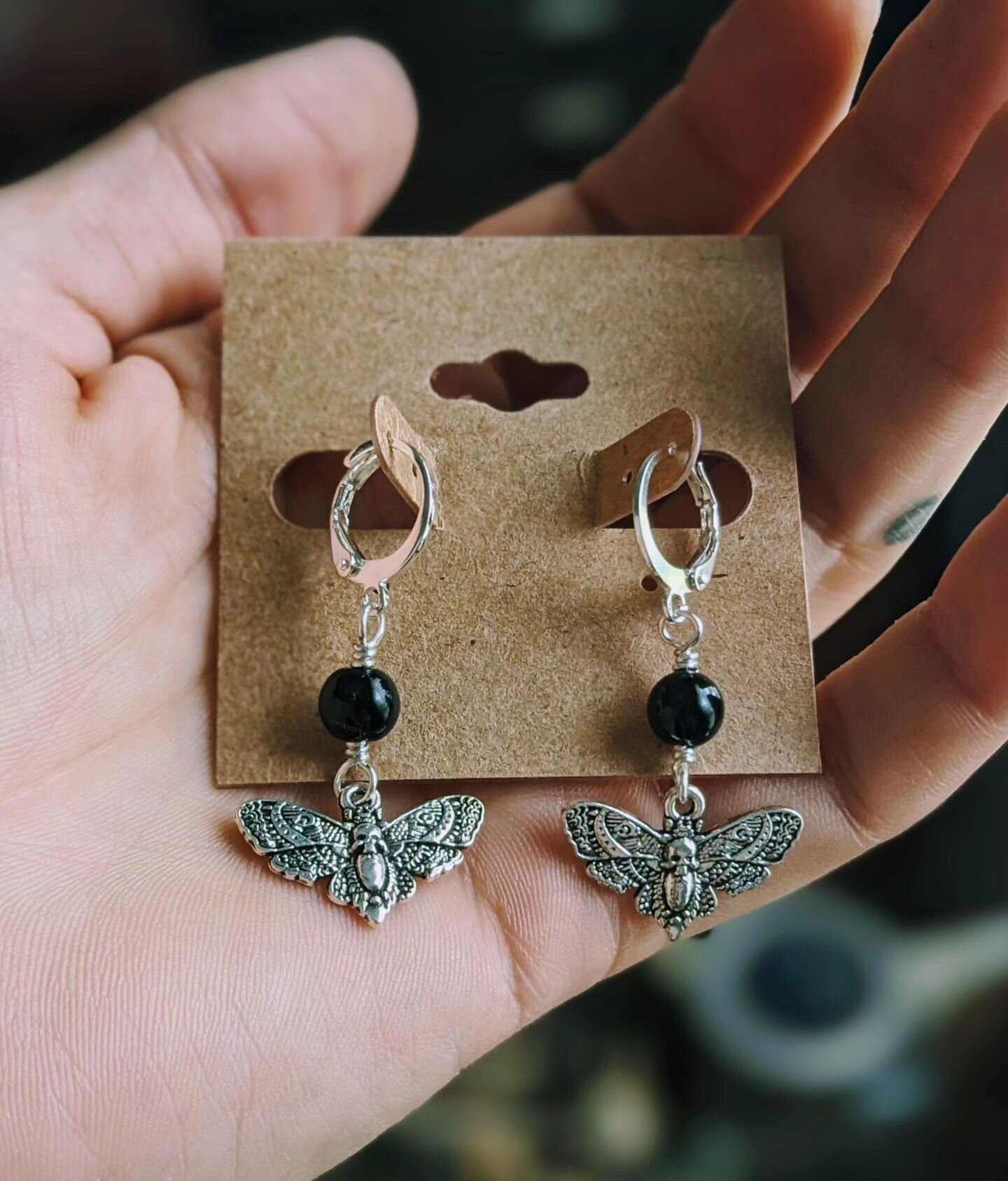 In honor of my 30th birthday TOMORROW, August 4th, I'll be releasing a few macabre-themed jewelry pieces to celebrate the &quot;Death of My 20s&quot;, like these stainless steel and Black Onyx Death Head Moth earrings! Tune in tomorrow at Noon EST to