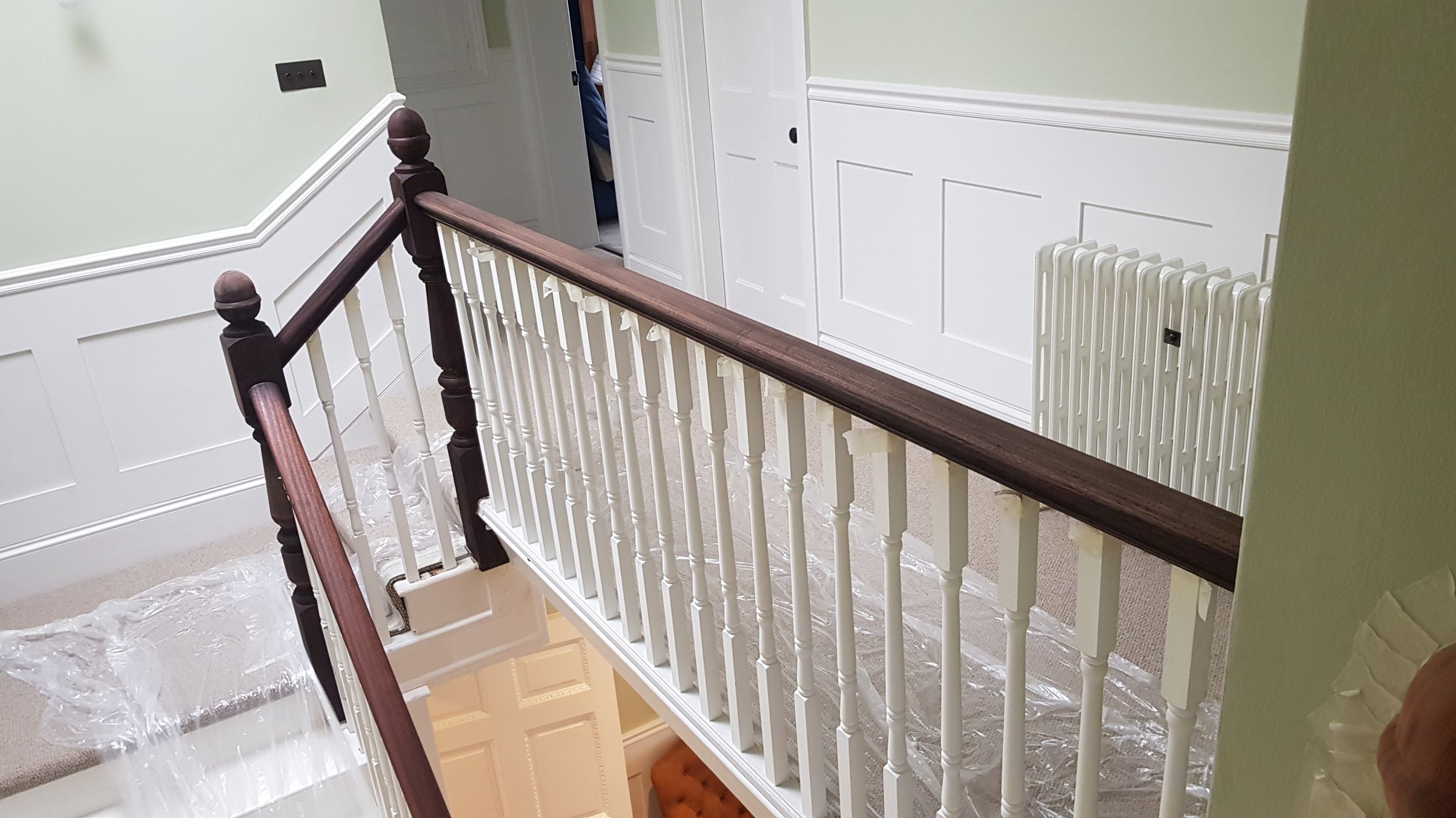 Water stain was generously (but carefully) applied and allowed to dry completely, looks bleak, gets better...