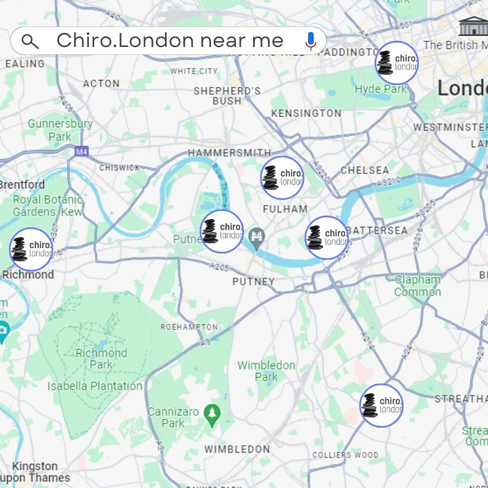 Where is Chiro.London? 🔎 

Well, we have 6 clinics covering Central and South West London. 

Chiro.London has been helping Londoners for over 25 years. 🦴 

(Oh we see you trying to work out how old some of us are..👴🏻).

#southwestlondon #chiropra