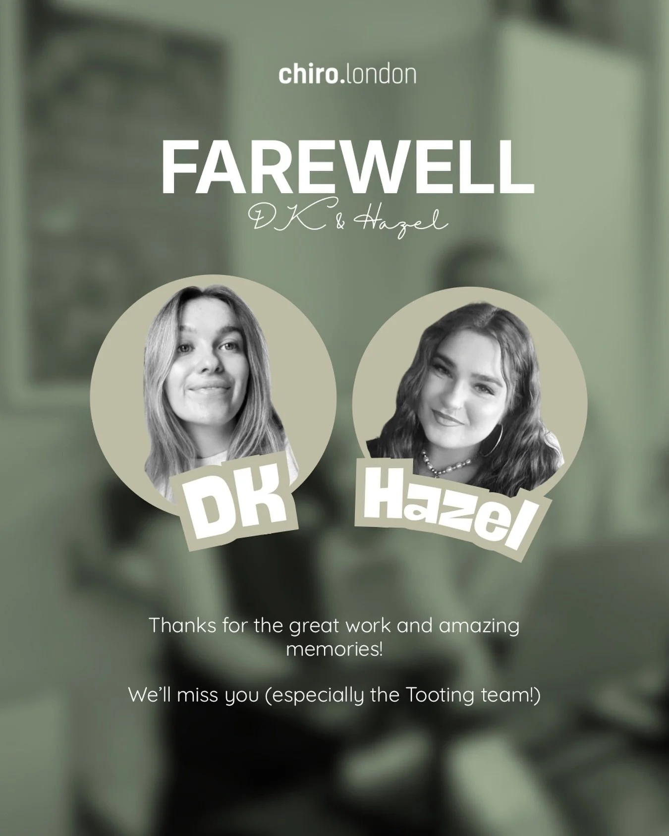 ✨ We lost 2 stars last week as our Tooting team said goodbye to DK and Hazel. 

✨ DK is going back home to Australia and has been an absolute superstar taking care of our Tooting crew 💪 🇦🇺 

✨ Hazel will be embarking on a new journey as she moves 