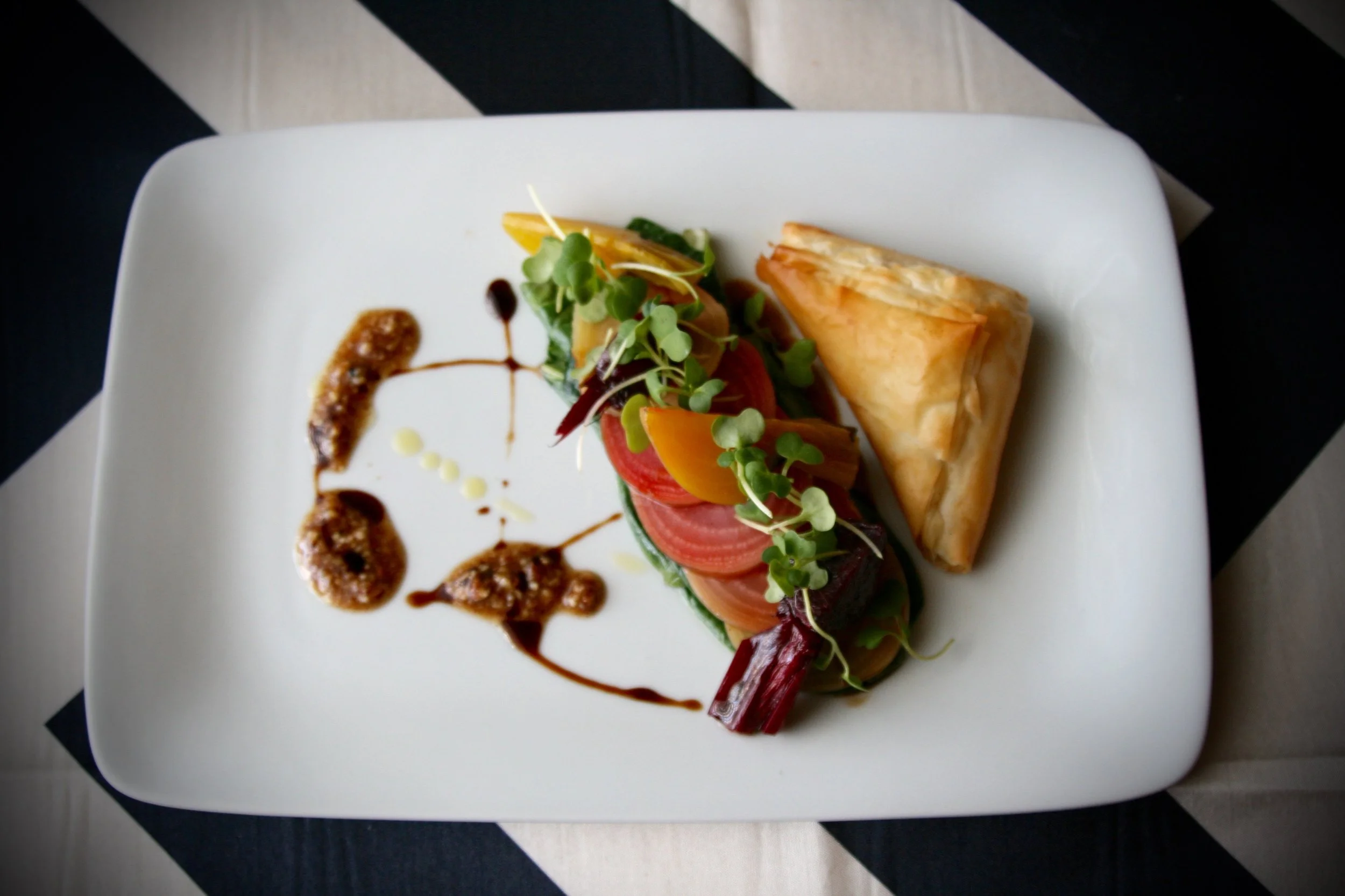 SALAD Beets vanilla infused goat cheese, baby tatsoi, pecans.jpg