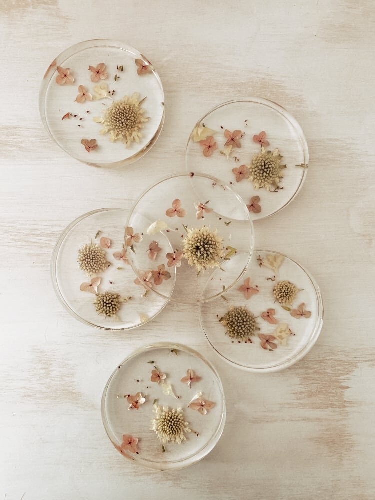 Resin Floral Coasters
