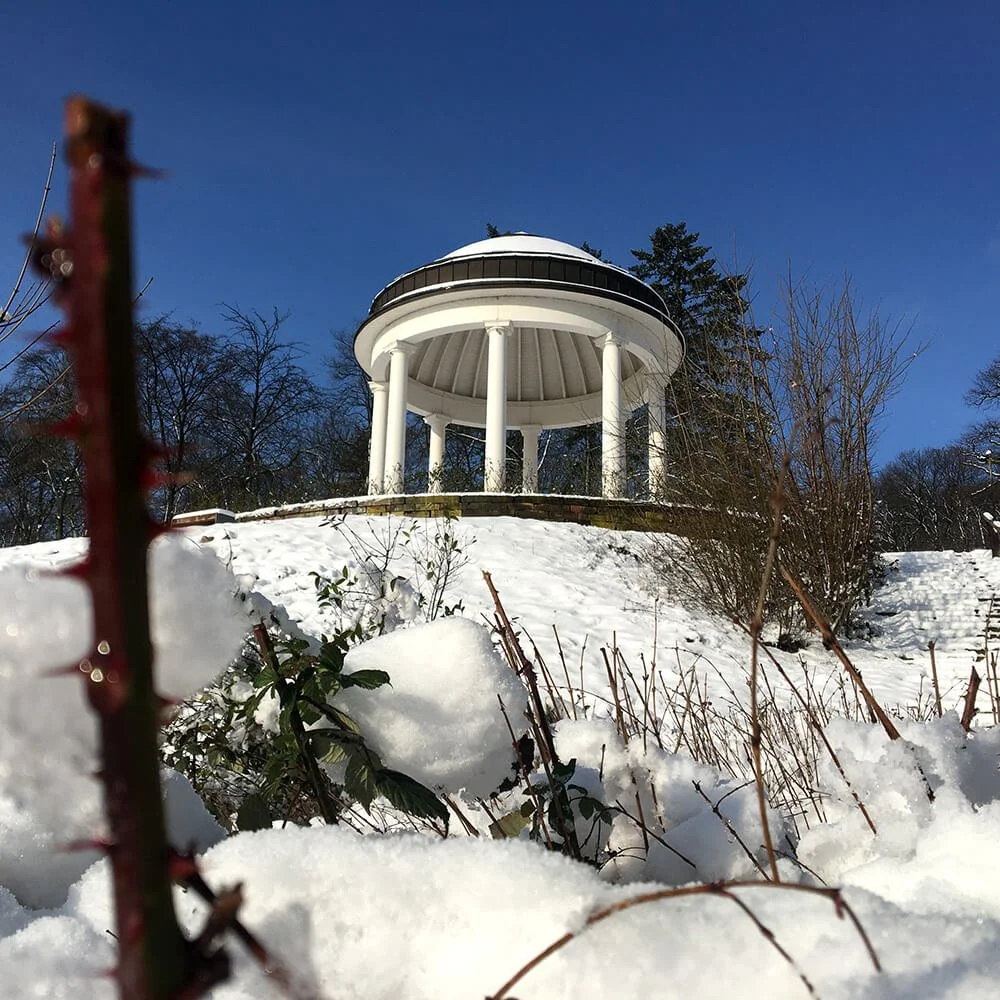 Niederwald temple in the snow
