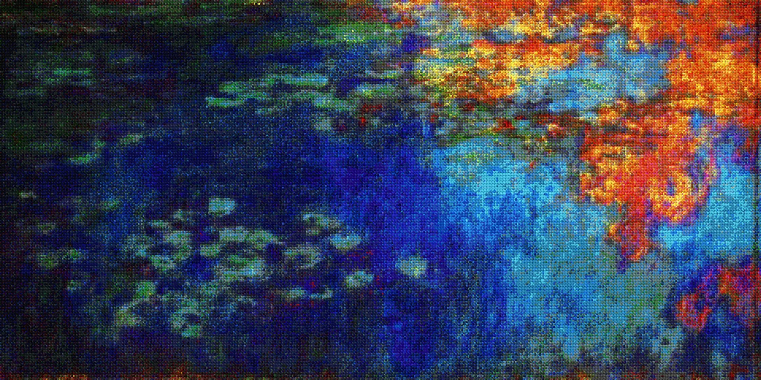 "Les Nuages" left panel, (42.2 × 80 in)