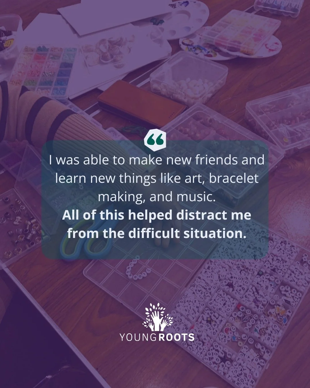 Every week, our youth activities bring young people together to connect and take a breath from everything they&rsquo;re carrying.

Toby, a young person that comes to our activities shared:
&ldquo;I was able to make new friends and learn new things li