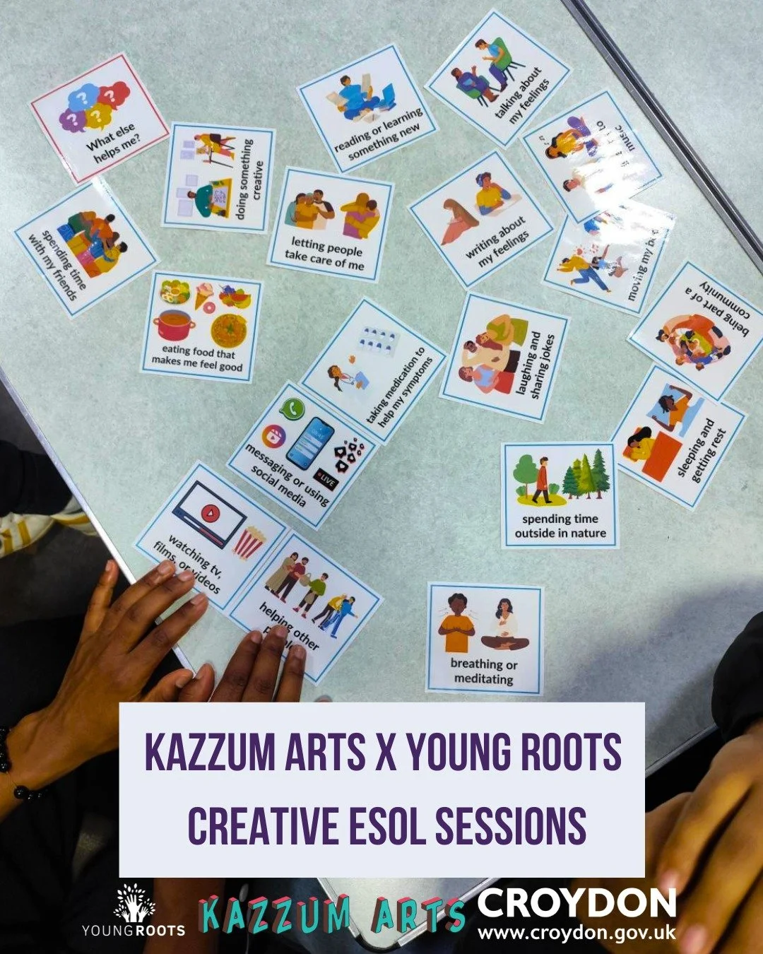 We&rsquo;re proud to be working with Kazzum Arts to bring confidence-building Creative ESOL sessions to young people at our Croydon hub. The sessions are full of creative activities using imagery, writing and interactive exercises.

This partnership 