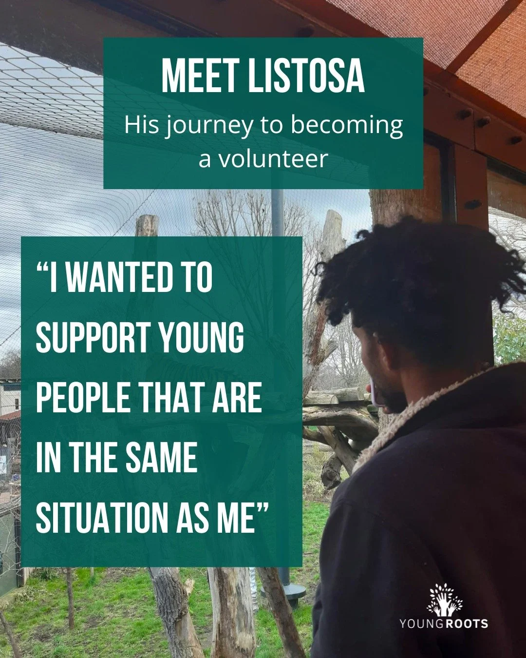 Meet Listosa. 

He first came to Young Roots in 2022, after staff at the hotel where he was living told him about our support. At the time, he needed help with his age assessment and asylum claim.
Almost three years later, his journey came full circl