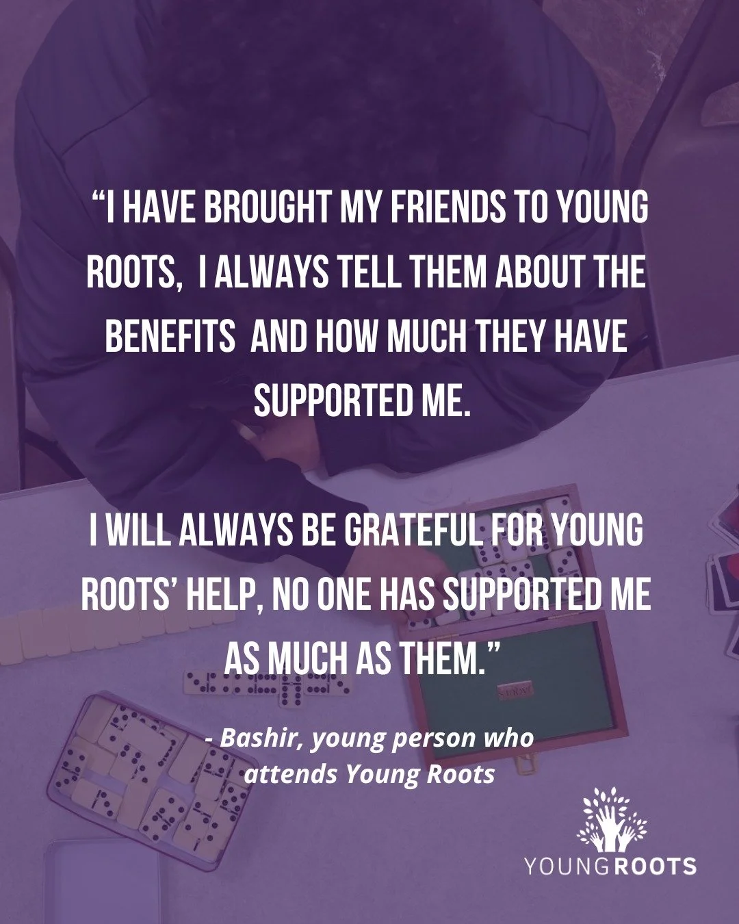 Bashir fled Afghanistan to seek sanctuary in the UK, arriving alone and facing a lot of uncertainty. When he first came to Young Roots, he was dealing with health issues and needed support to navigate GP appointments, hospital referrals and the every