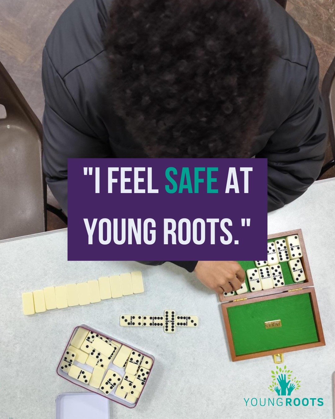 &ldquo;I feel safe at Young Roots.&rdquo;

When a young person tells us this, it means more than feeling welcome at our activities. At Young Roots, young people find trusted relationships and community.
 
But safety should not depend on finding the r