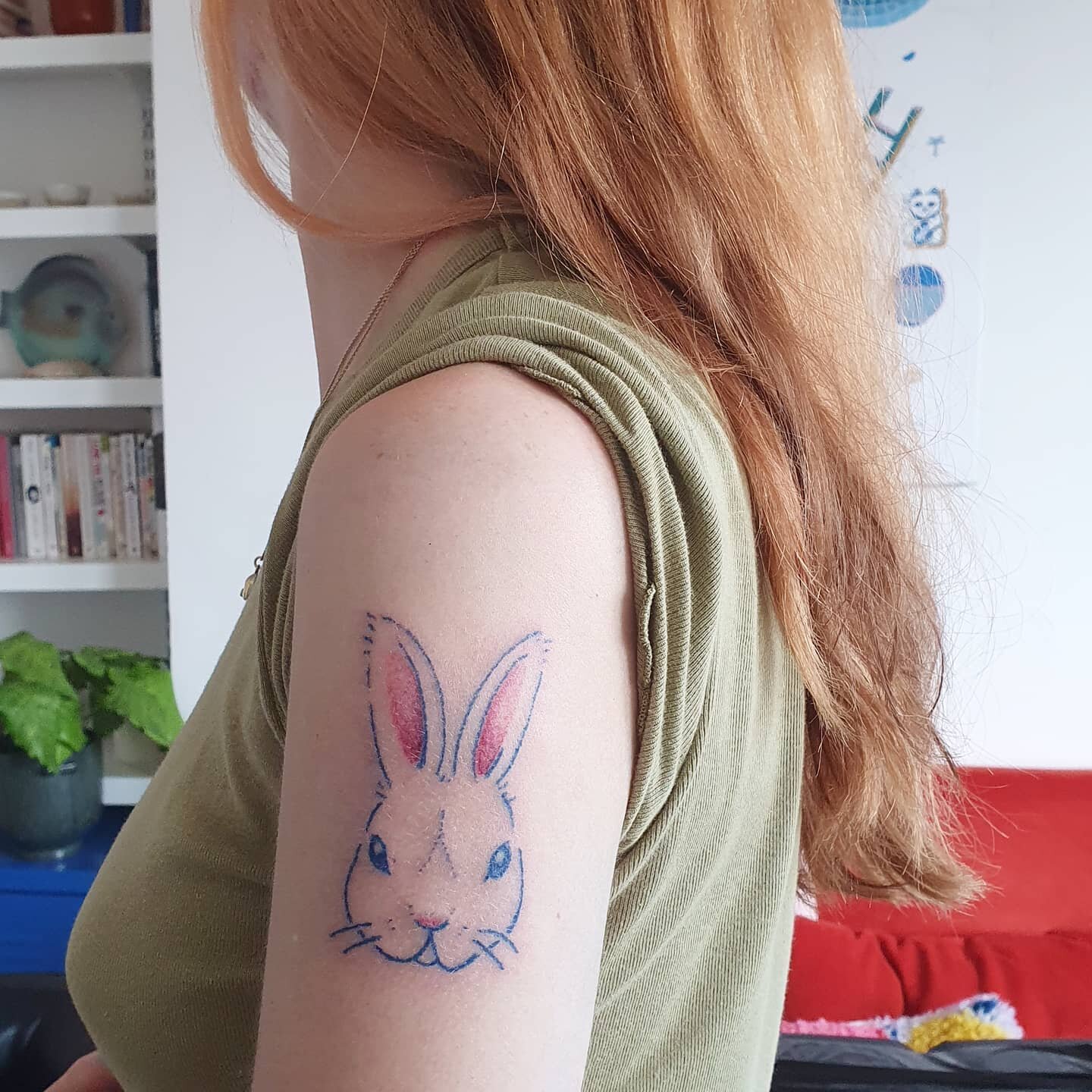 Thank you @ehghead for travelling to come get a bunny flash arm tatt. And also going big on her too 🐇
Such a nice afternoon spent chatting. 
.
.
.
.
.
#handpokeartist #handpokedtattoo #handpoke #sticknpoke #tattoo #armtattoo #rabbit #colourtattoo #b