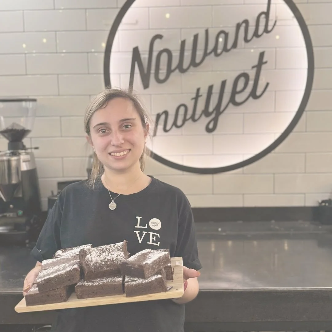 Hi, I’m Joey! I bake treats for Now and Not Yet Café. I love being hands-on in the kitchen and making things people can enjoy. My favourite thing to bake is lemon slice because it’s full of flavour! Baking makes me feel happy, free