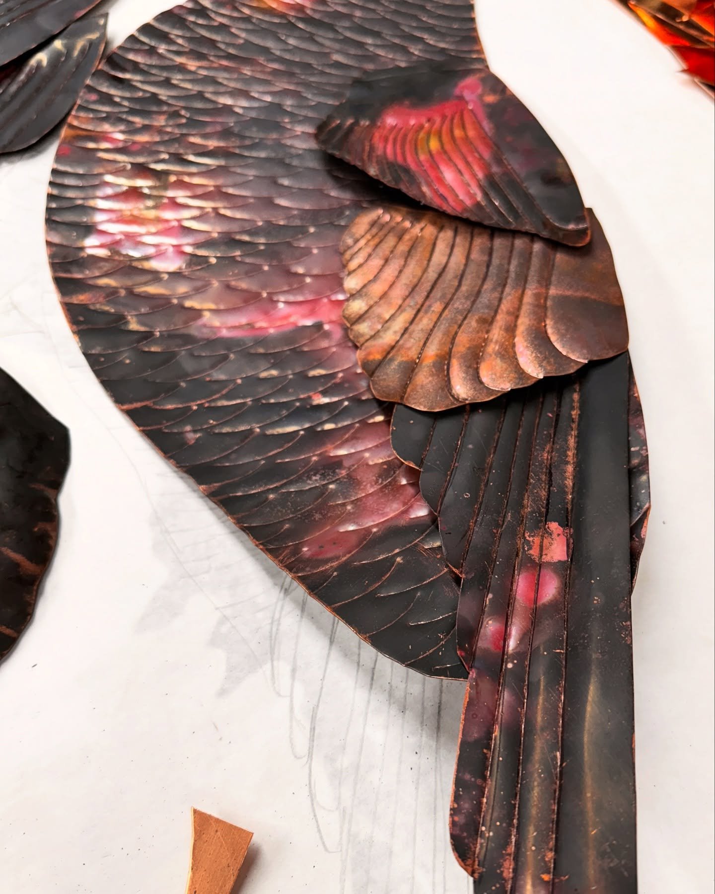 Turkey detail&hellip;  #ArtistStudio #atelier #OnTheBench #repousse #copper #MarthasVineyard #chilmark #details #chisel #hammertime