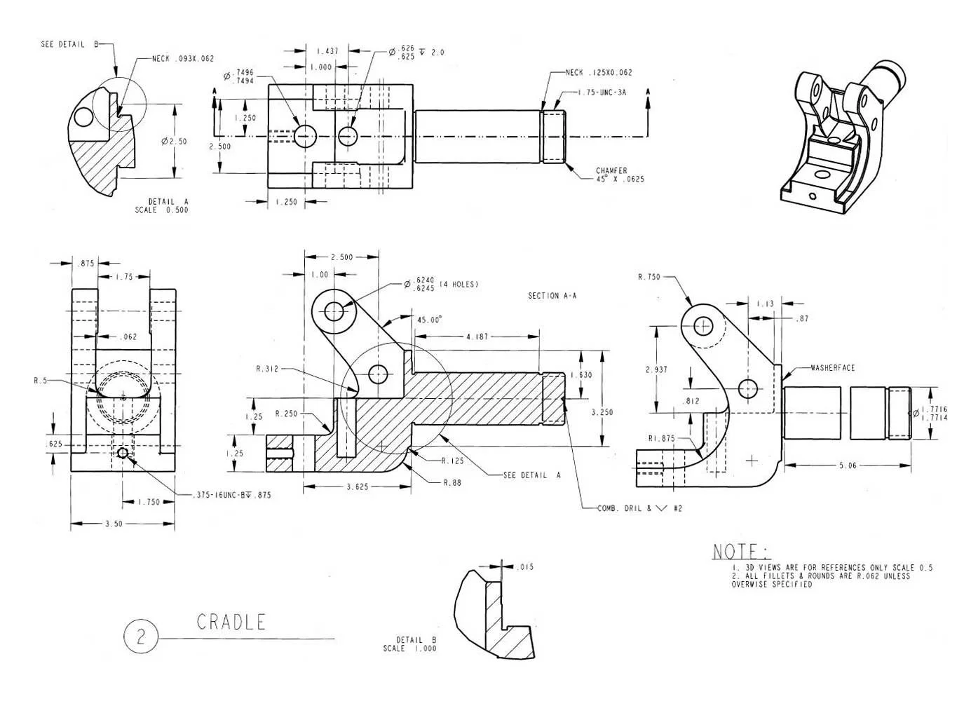 Engineering part drawing