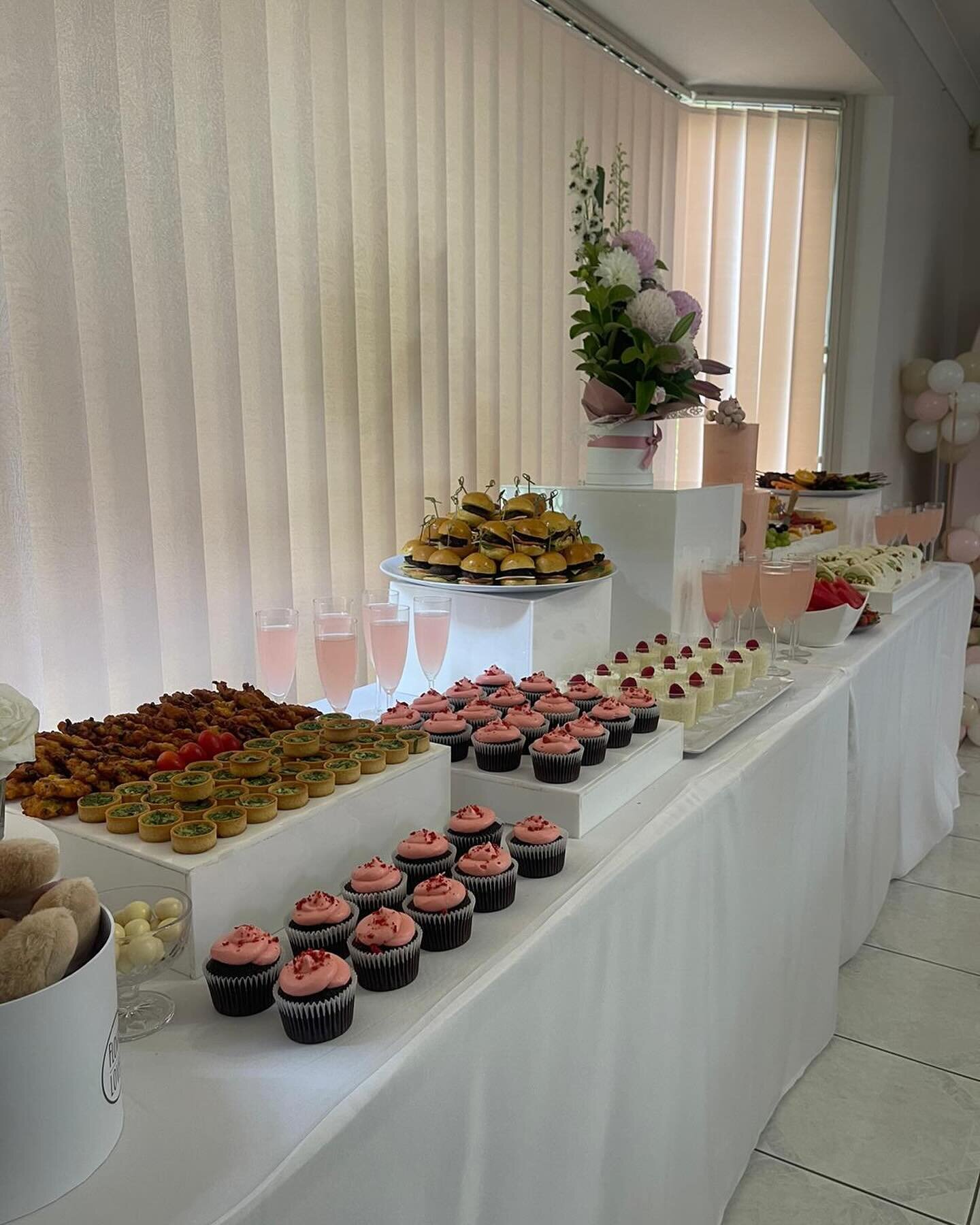 Baby shower white riser set up. Thank you @dananicolina for trusting us again to cater your event. We wish the best health and safe delivery for your daughter and the baby. 😍😍😍#brisbanecatering #brisbanefood #brisbaneeatsout