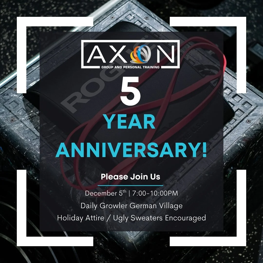 Save The Date - Axon is turning 5!

It&rsquo;s hard to believe that we will soon be celebrating 5 years of training. There are no words that can quite express how grateful we have been for every training session and each person that has stepped throu