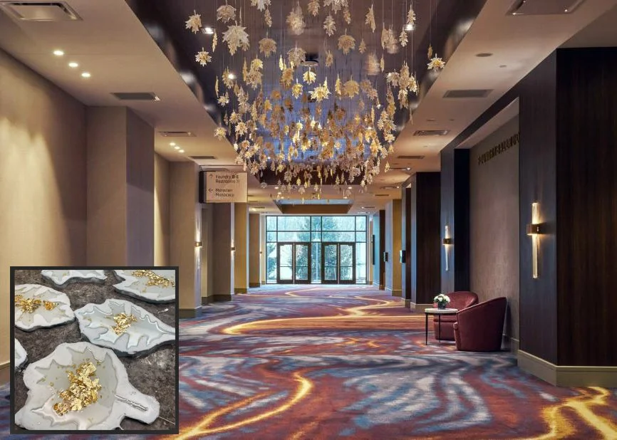 Suspended Translucent Leaf Sculpture, Wind Creek Hotel & Casino, Bethlehem PA