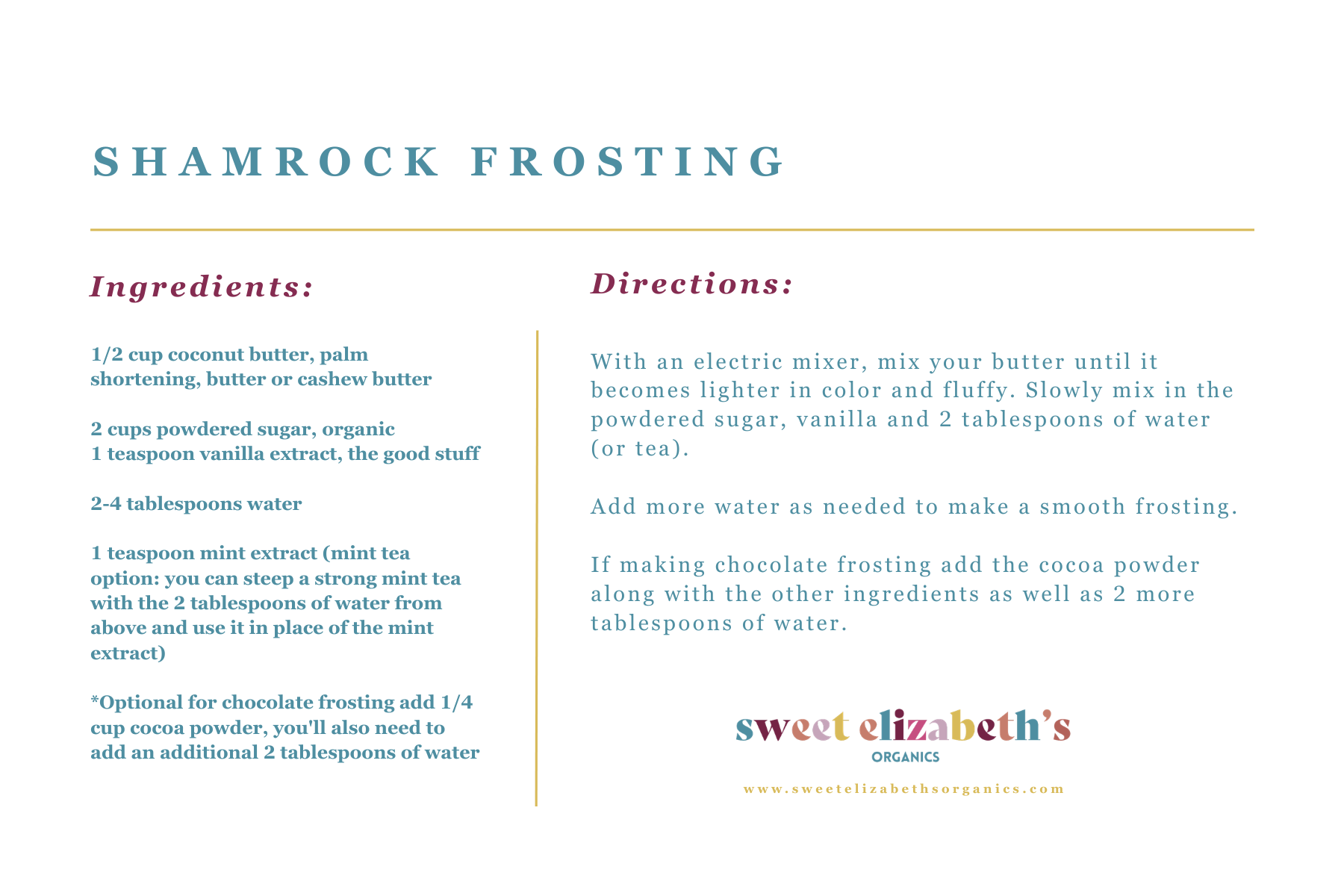 Shamrock Frosting Recipe