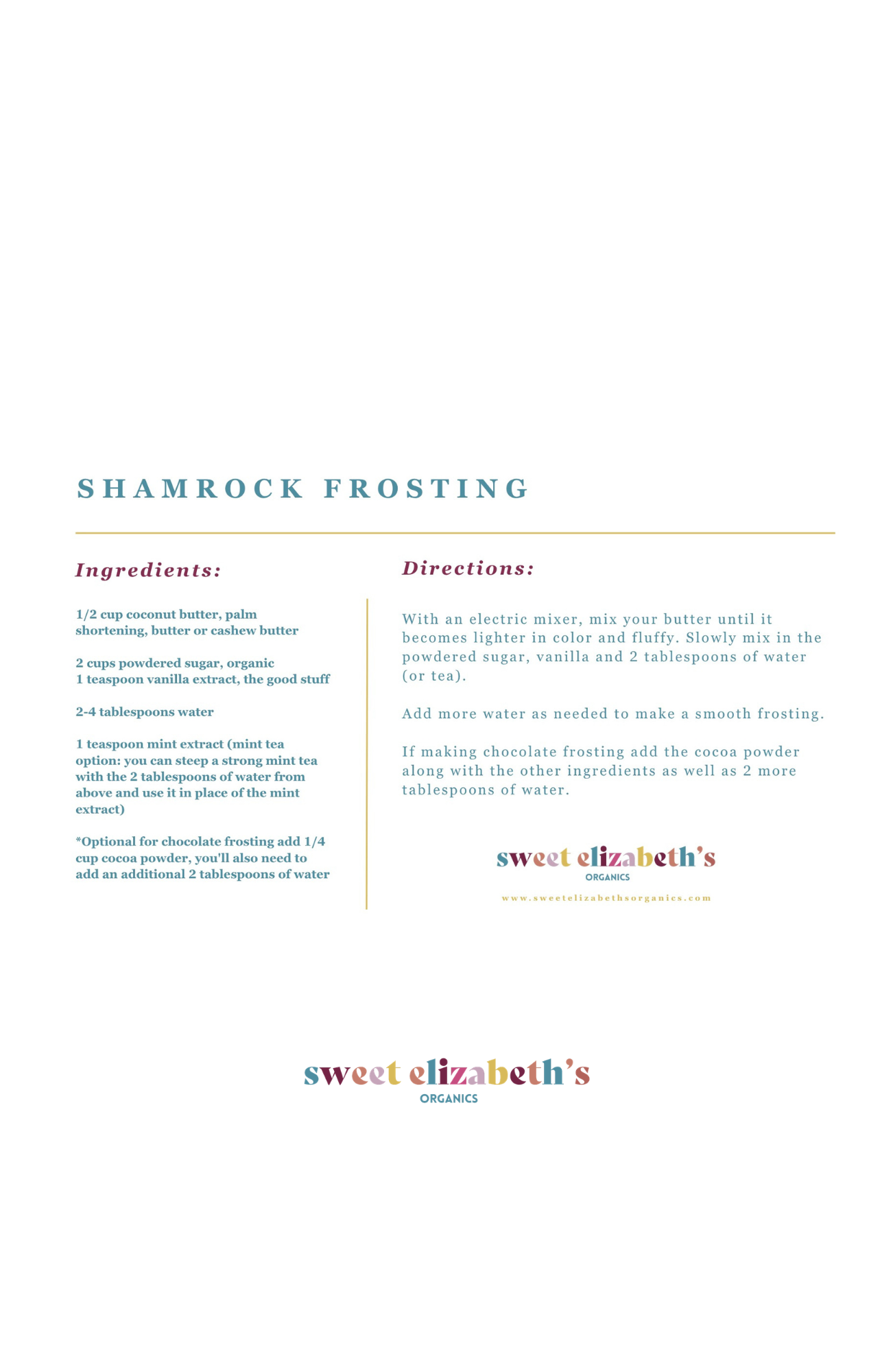 Shamrock Frosting Recipe