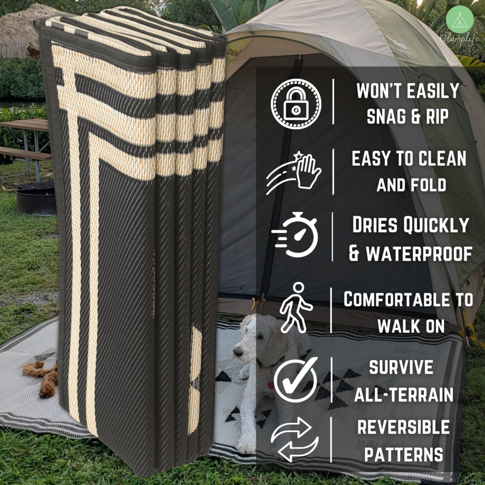 Glamplife eco-friendly RV and camping rugs and accessories