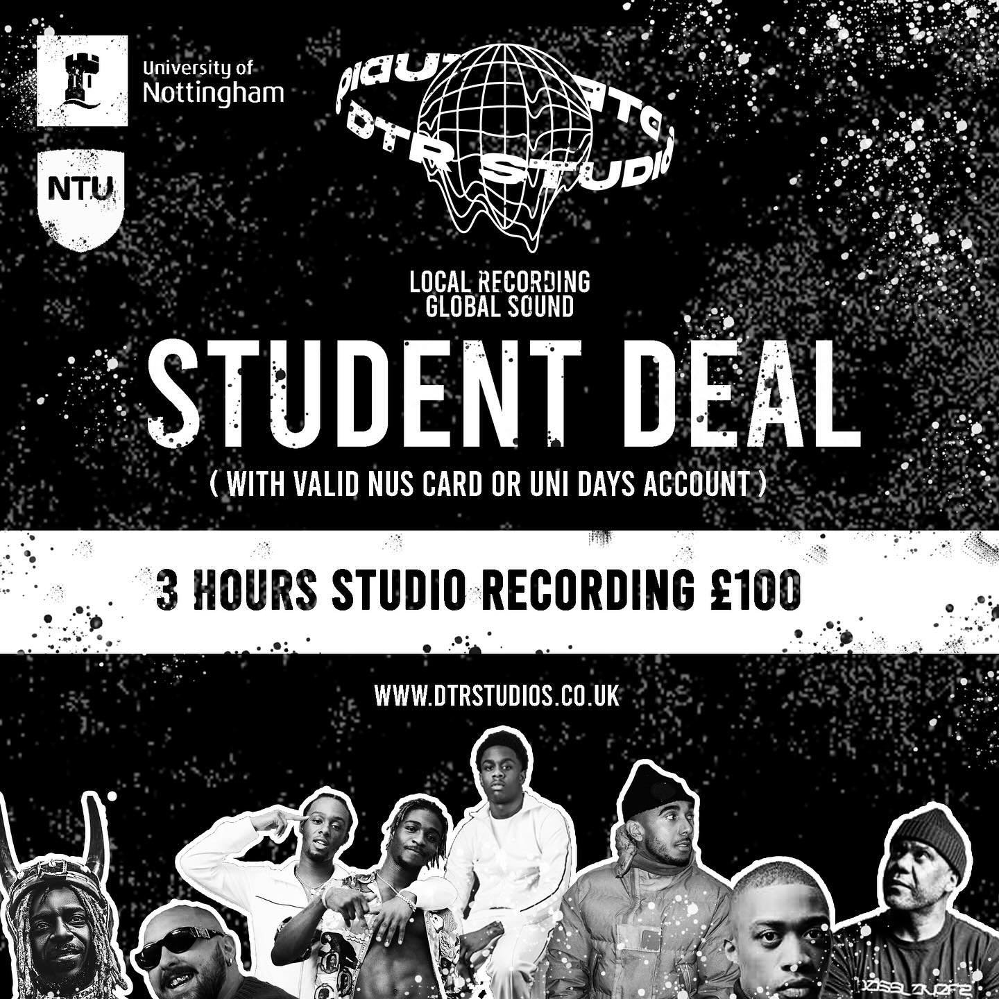 📢 Calling all students!

We&rsquo;re running a special promotion deal for all students.

Come show us a valid student ID and jump in the booth 🎙️

DM or Email now.

DTR Team