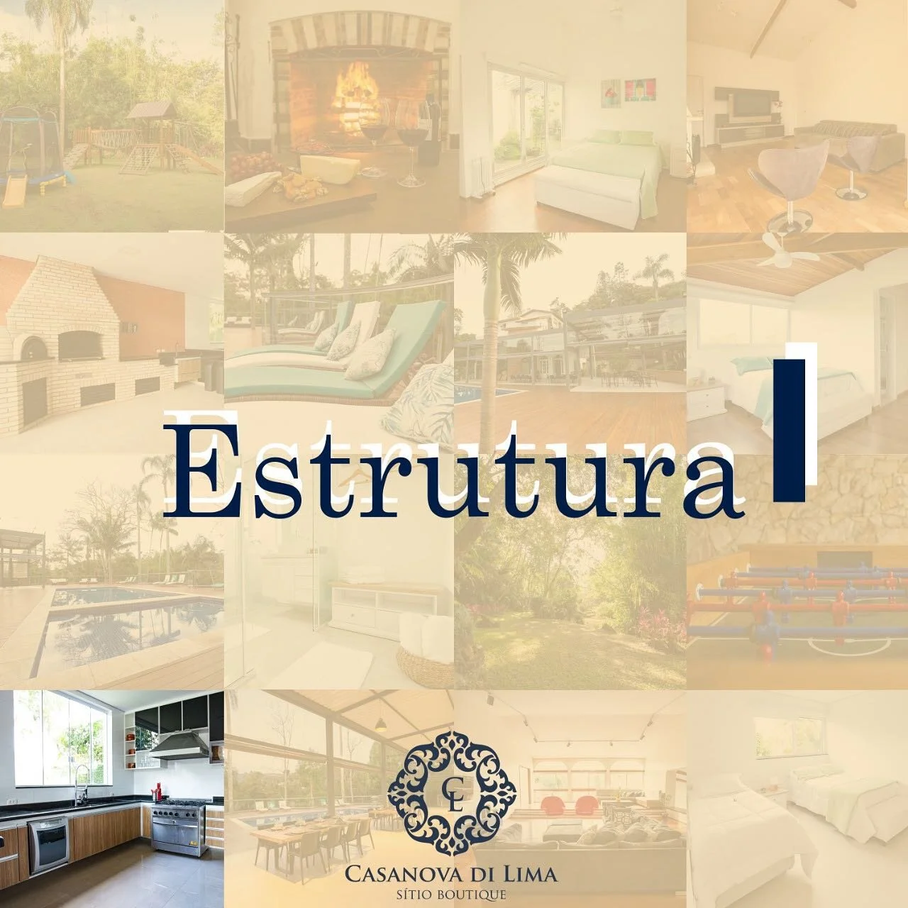 - piscina infantil e adulto (aquecimento opcional)
- campo de futebol
- playground e mini cama el&aacute;stica
- Jogos: Sinuca, Pebolim, Ping-Pong
- Trilha
- vesti&aacute;rio com chuveiros e arm&aacute;rios 
- 4 lavabos externos e 1 interno 
- forno 