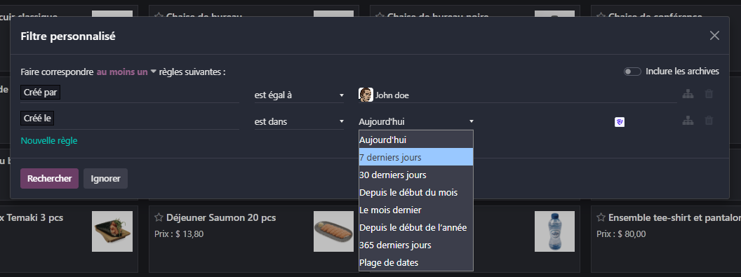 ajouter un filtre avancé personnalisé dans Odoo