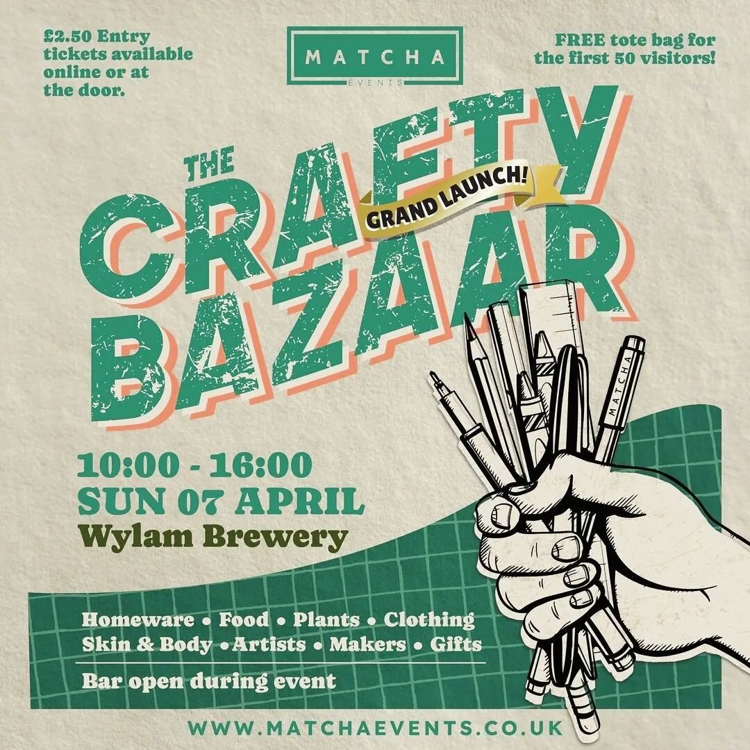 #Repost @matchaevents
&bull; &bull; &bull; &bull; &bull; &bull;
Newcastle upon Tyne

✨ Extremely excited to announce our first ever launch ✨

The Crafty Bazaar @the_craftybazaar 
Wylam Brewery, Newcastle upon Tyne
Sunday 7th April 
&mdash;
Showcasing